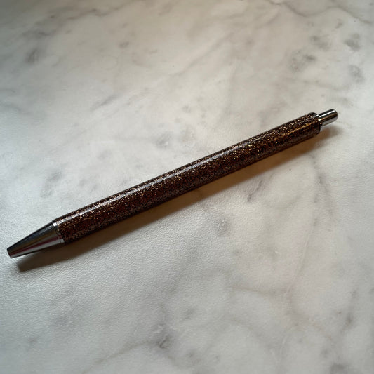 Brown Glitter Ballpoint Pen