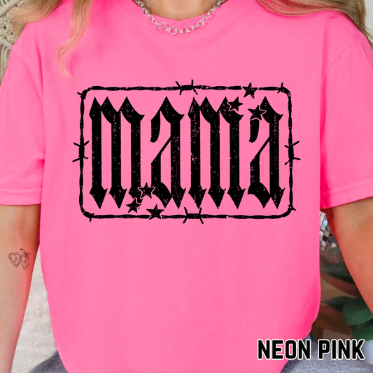 Barbed Wire Mama - Single Color DTF Transfer - 0757