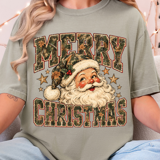 Merry Christmas Camo- Full Color DTF Transfer - 0955