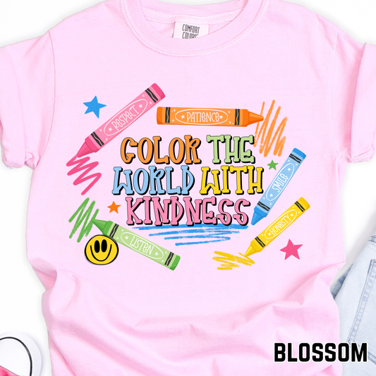 Color the World with Kindness - Full Color DTF Transfer - 0719