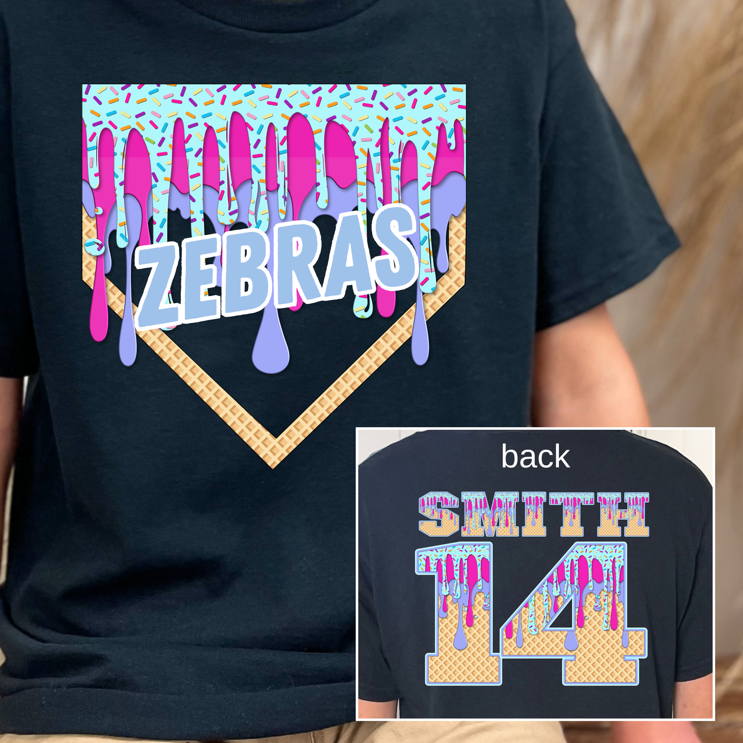 Baseball Drip Tee - Black