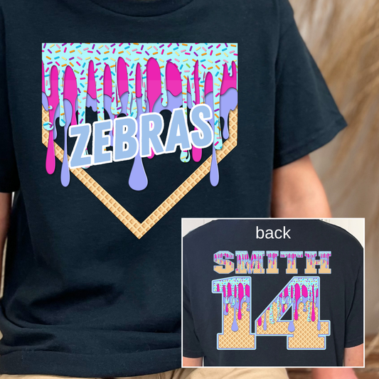 Baseball Drip Tee - Black