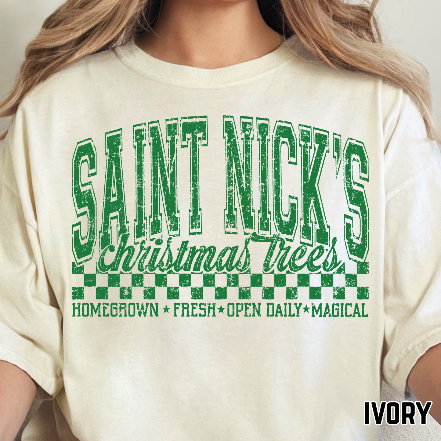 Saint Nick's Christmas Trees - Single Color DTF Transfer - 0757