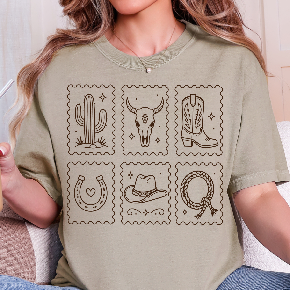 Western Stamps - Single Color DTF Transfer - 0867
