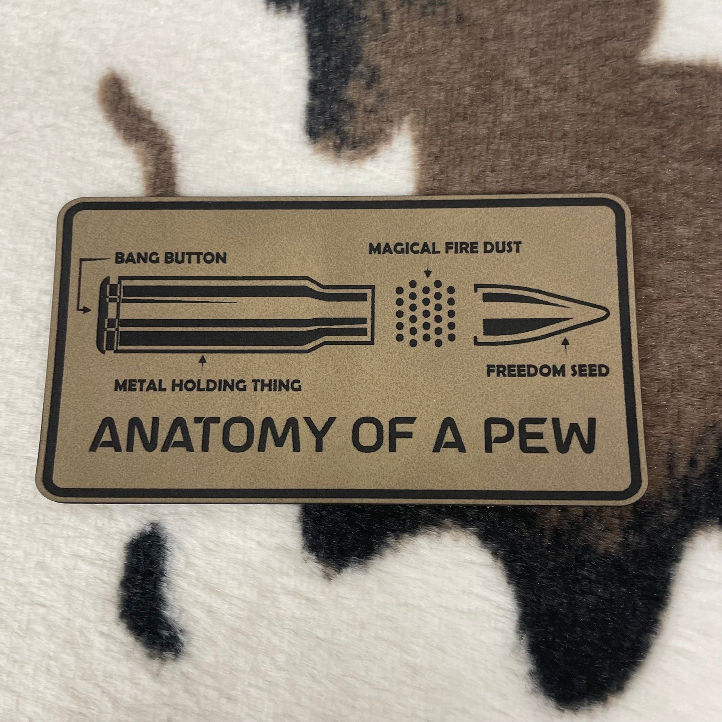 Anatomy of a Pew- 3.5" wide x 1.8" tall Leatherette Patch