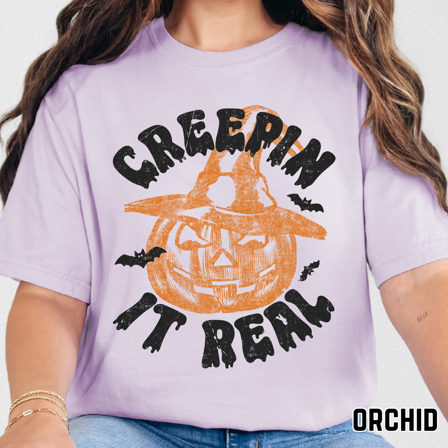 Creepin' It Real Pumpkin (Orange) - Full Color DTF Transfer - 0721