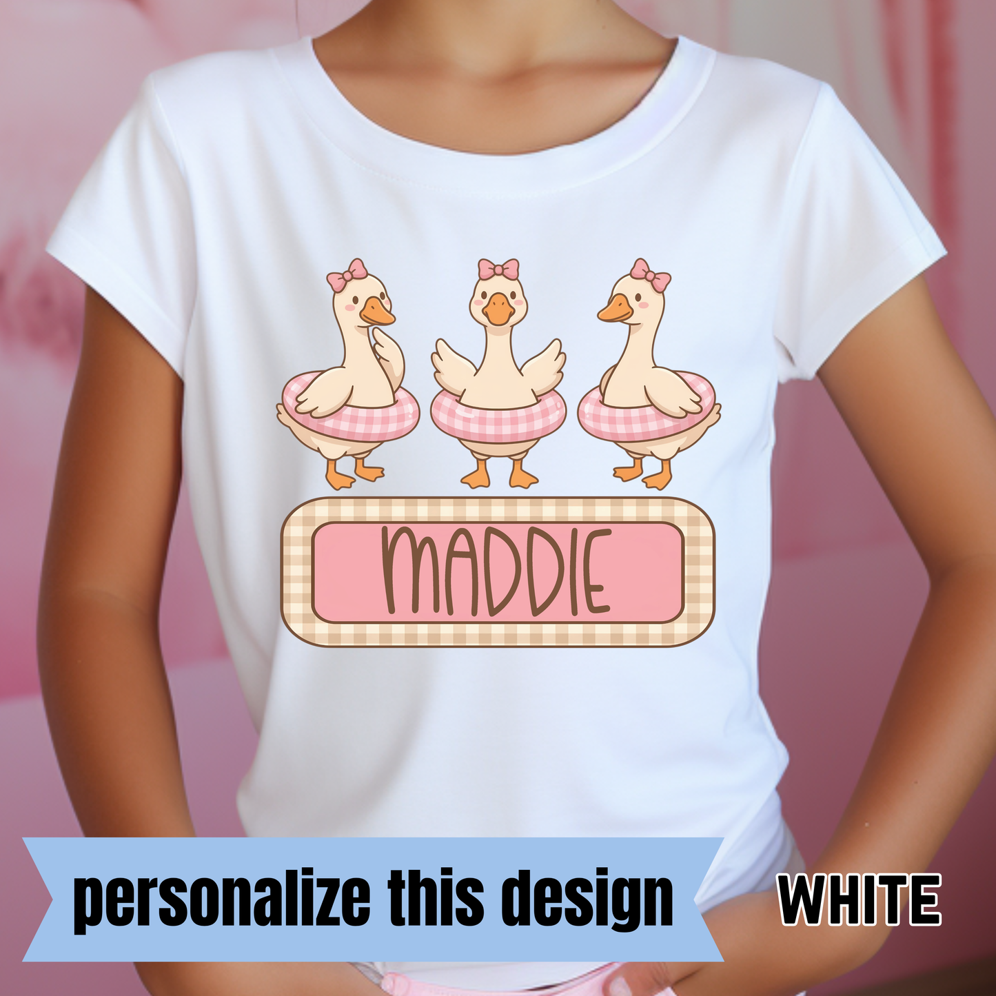 Summer Pool Goose - Personalized DTF Transfer - 0625