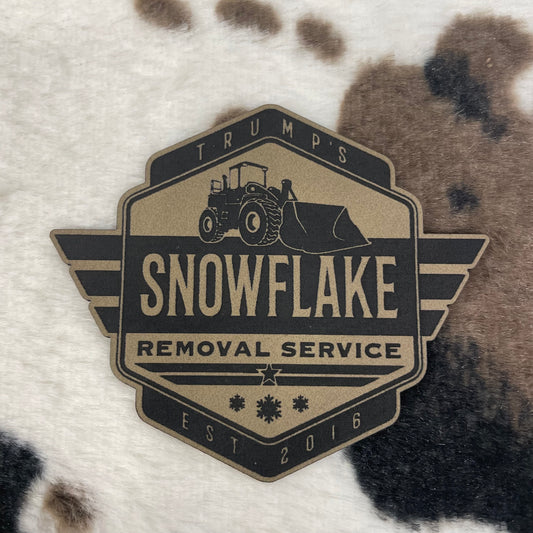 Trump's Snowflake Removal Service Est. 2016- 3" wide x 2.5" tall Leatherette Patch