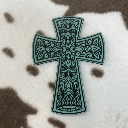 Mandala Cross - Leatherette Patch