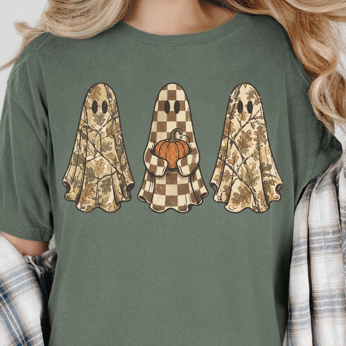 Camo & Checkered Ghosts - Full Color DTF Transfer - 0896