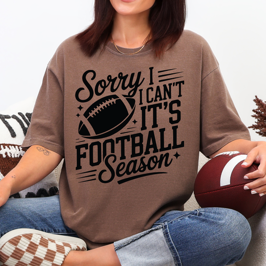 Sorry, I Can't, It's Football Season - Single Color DTF Transfer - 0826