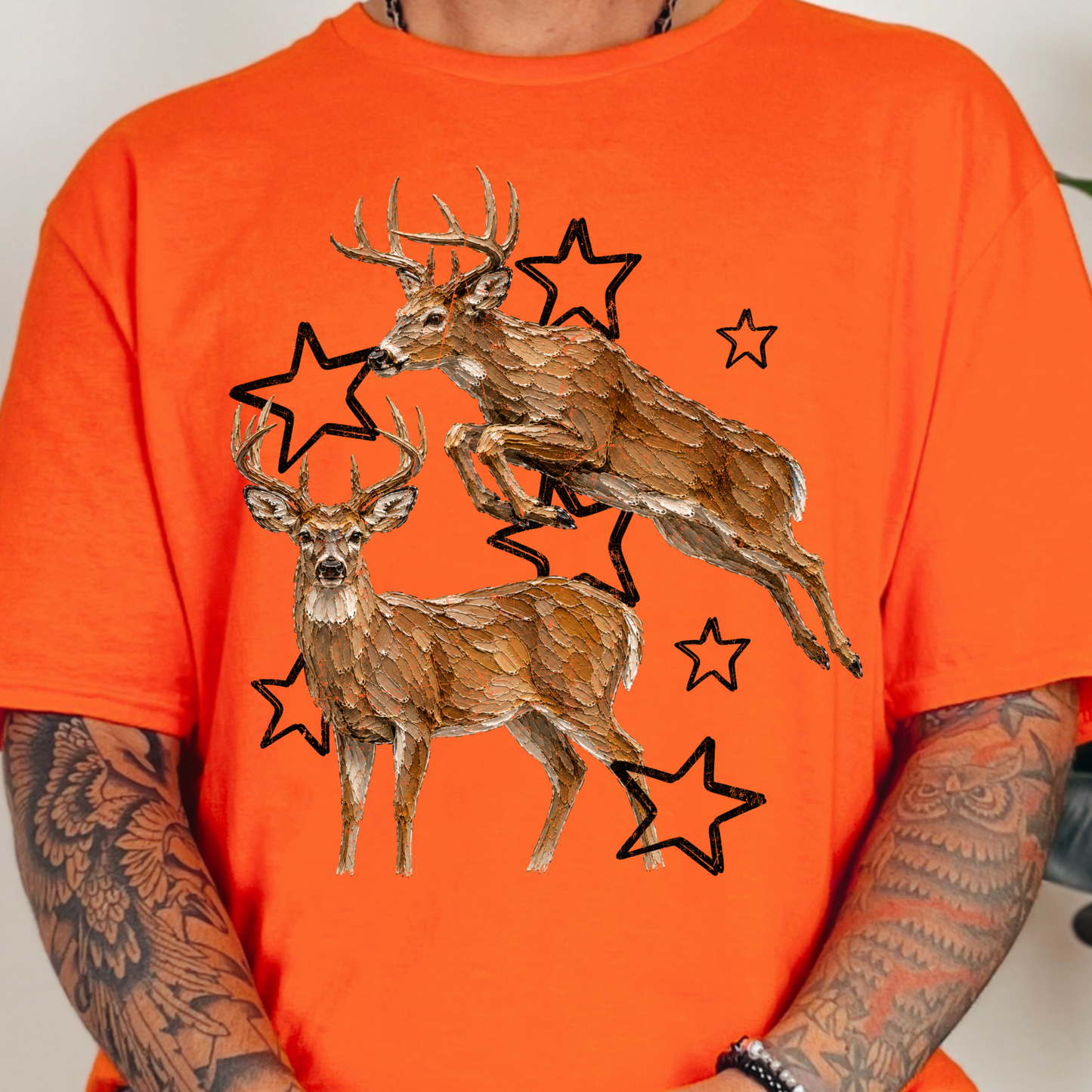 Stars & Deer - Full Color DTF Transfer - 0790