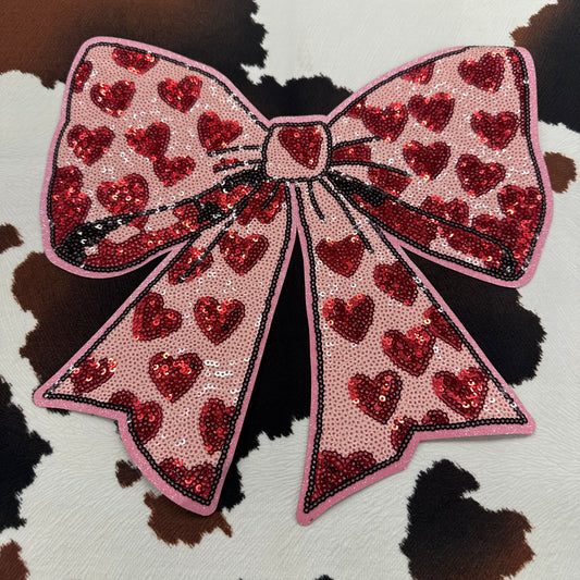 Valentine Bow- 9.5” wide sequin