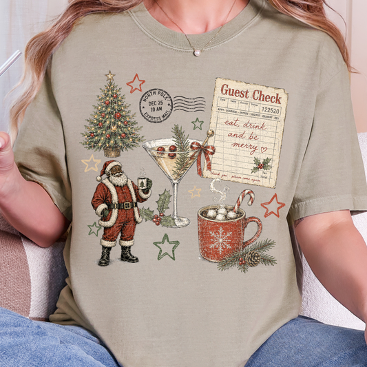 Vintage Santa Dark - Full Color DTF Transfer - 0979