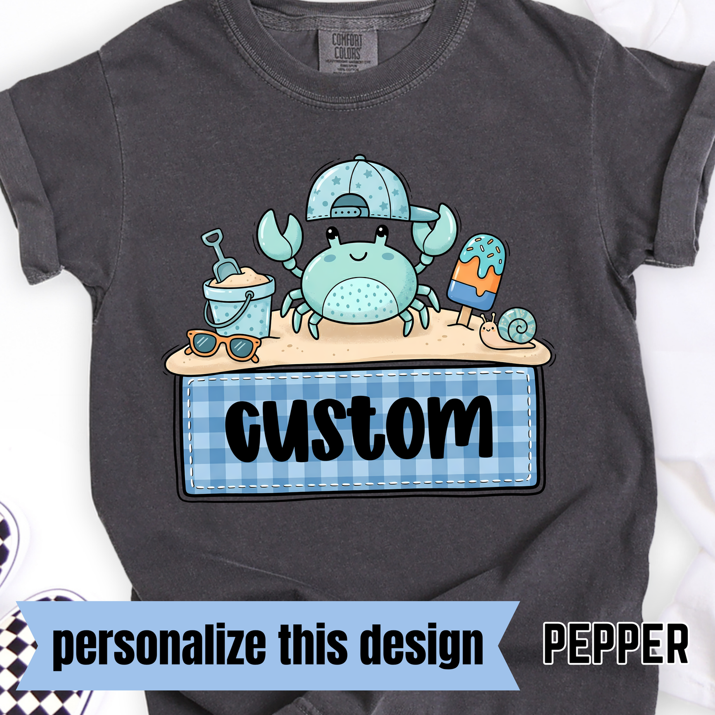 Summer Boy Crab - Personalized DTF Transfer