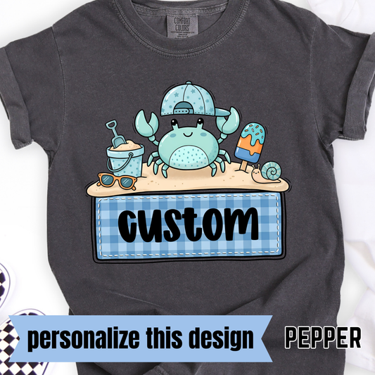 Summer Boy Crab - Personalized DTF Transfer