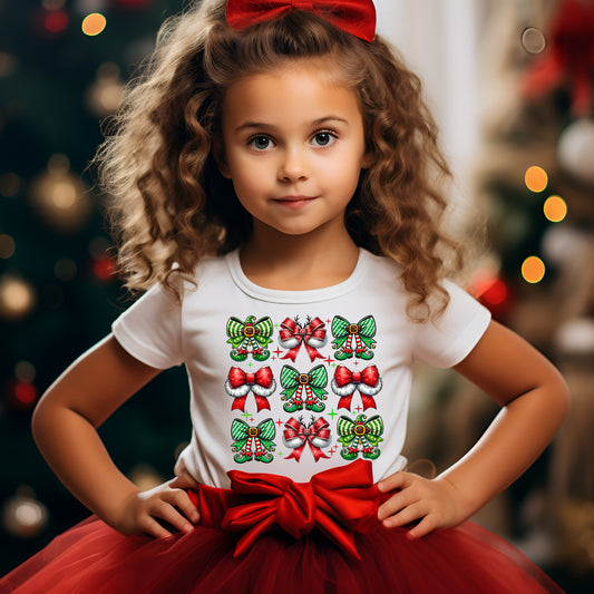 Coquette Christmas Bows (toddler)- 7" wide DTF Transfer