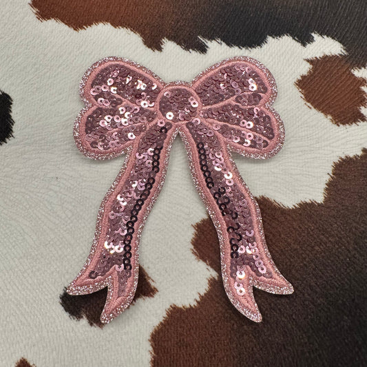 Pink Bow- 3.25” wide x 4" tall sequin