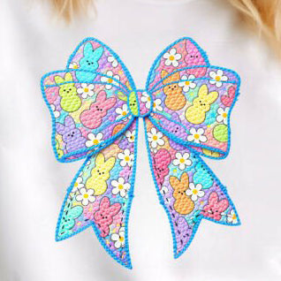 Easter Peeps Bow- Full Color DTF Transfer