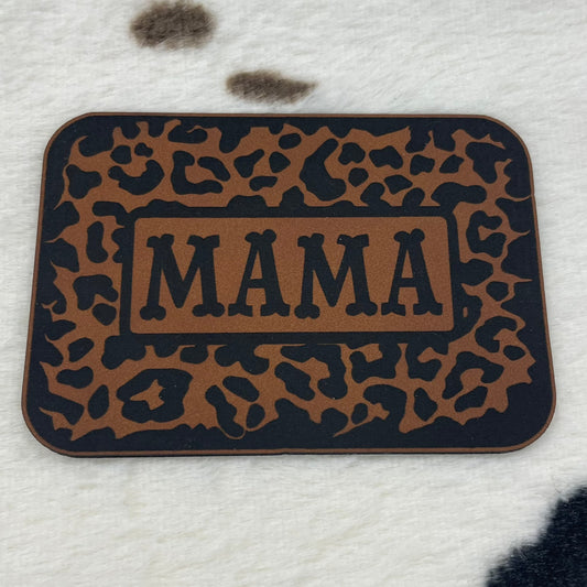 Leopard Mama- 3.25" wide x 2.25" tall Leatherette Patch