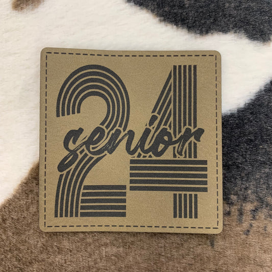Senior 2024- 2.5" wide x 2.5" tall Leatherette Patch