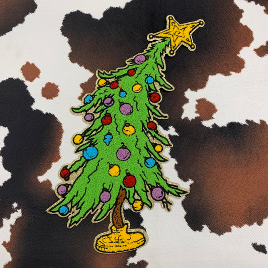 Who Christmas Tree- 8.5" wide x 12" tall Chenille Patch