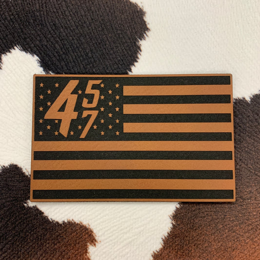 45/47 Flag- 3.25" wide x 2.05" tall Leatherette Patch