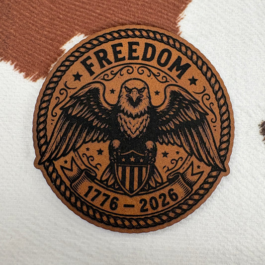 Freedom Eagle 1776-2026- 2.4” round Leatherette Patch