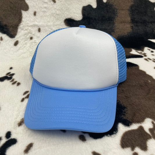 White/Baby Blue Foam Trucker Hat