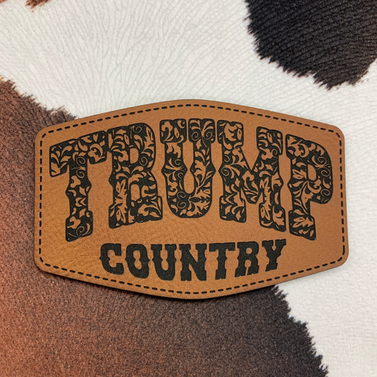 Trump Country- 3.5" wide x 2.25“ tall Leatherette Patch