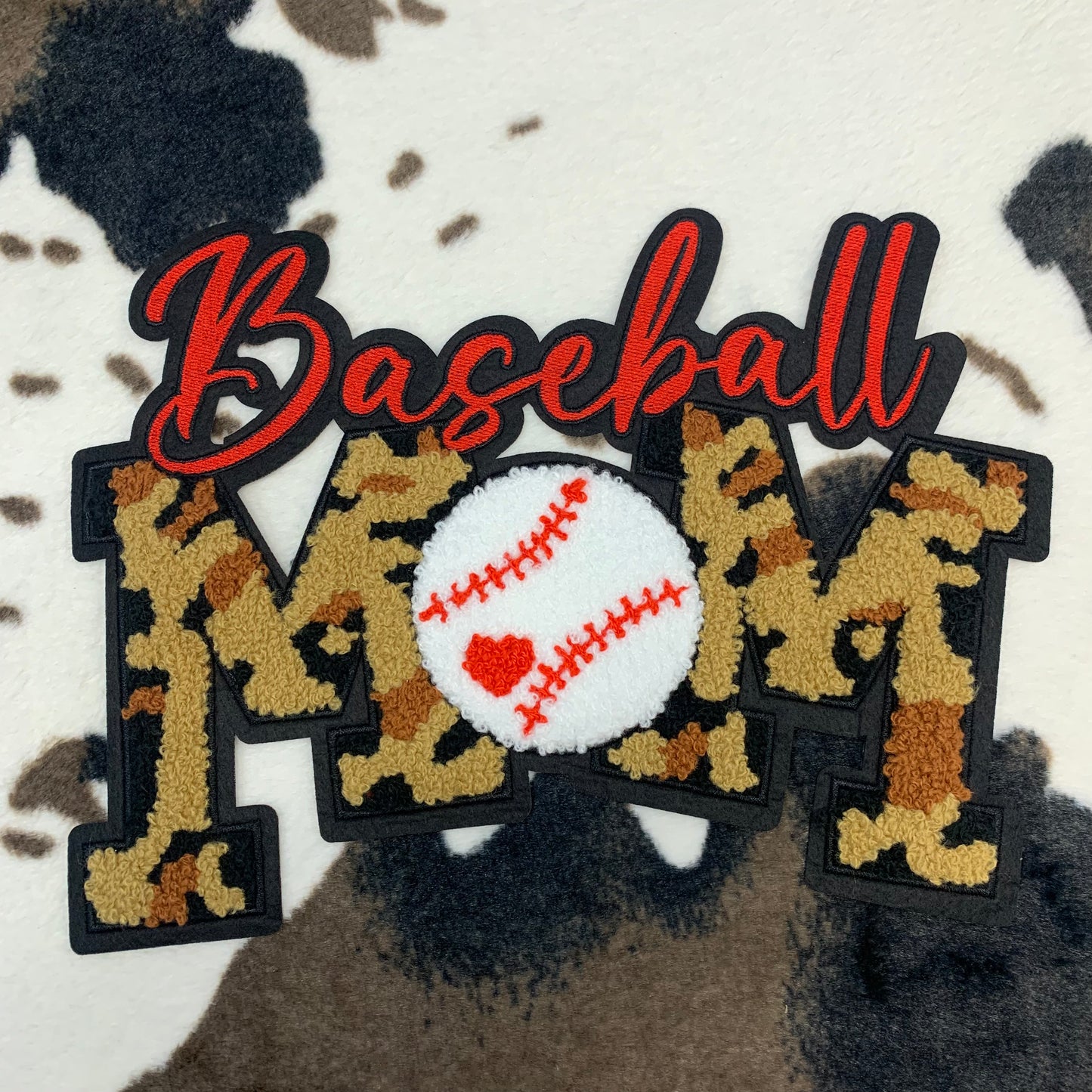 Baseball Mom- 10.25" wide Chenille Patch