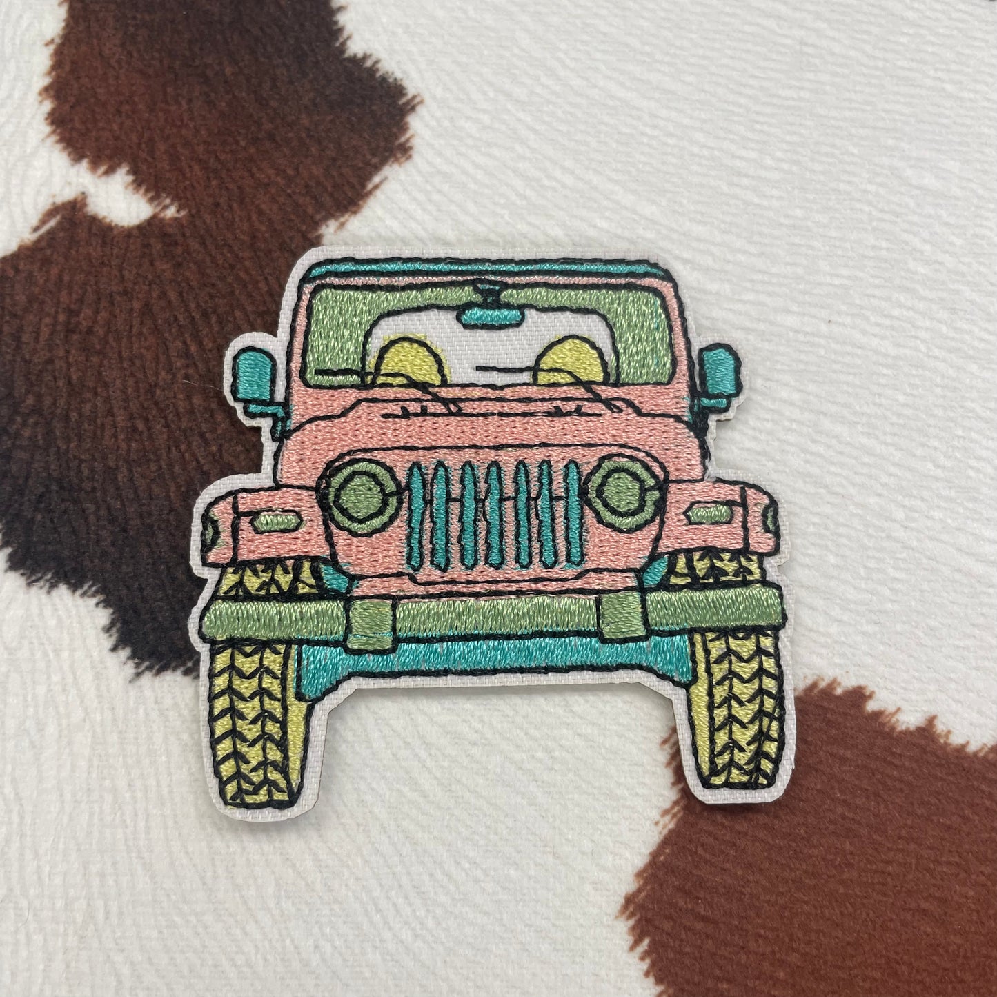 Bright Jeep - 2.5" wide Embroidery Patch