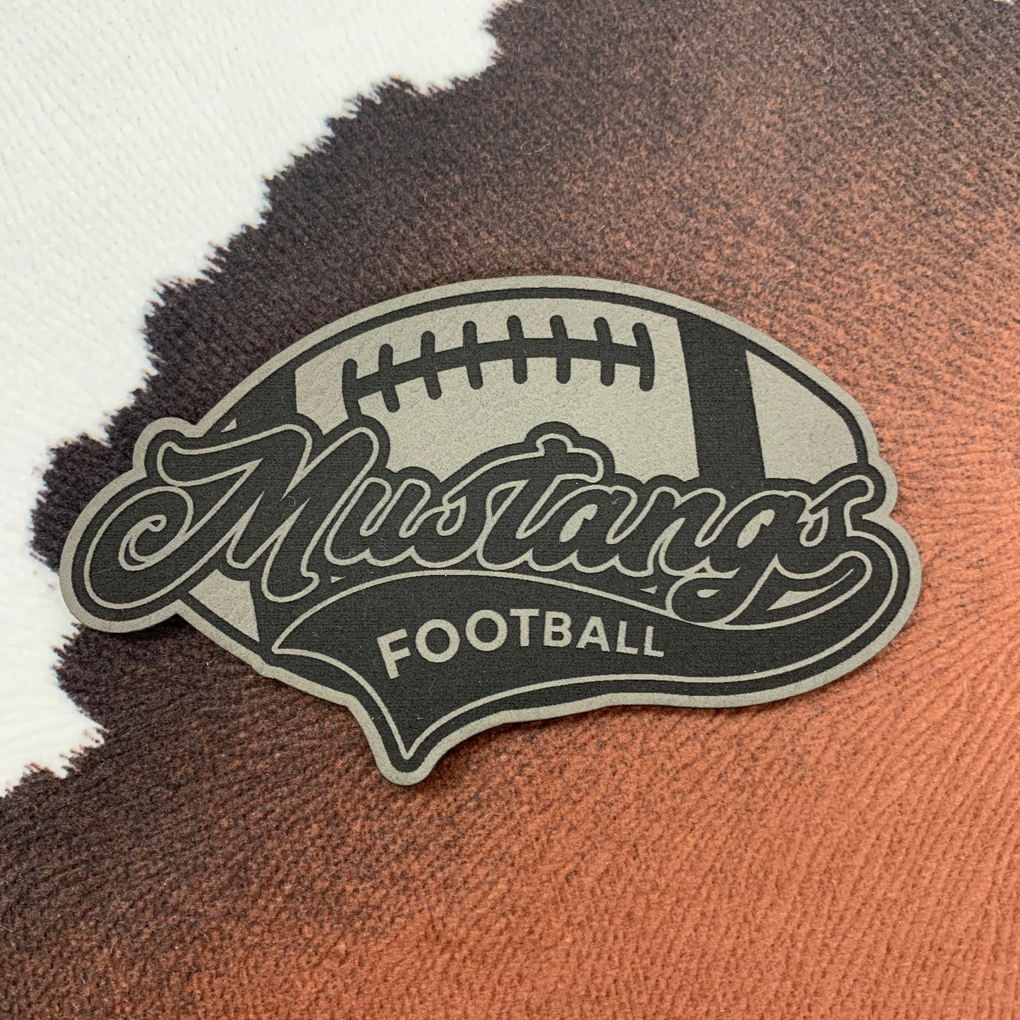 Mascot Football- 3.5" wide x 2.3" tall Leatherette Patch