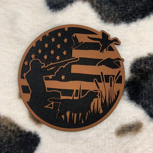 American Duck Hunter- 2.5“ round Leatherette Patch