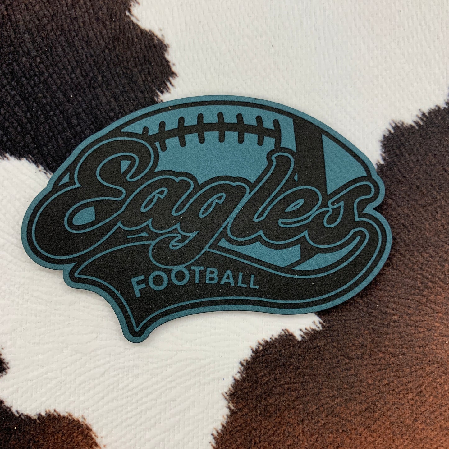 Mascot Football- 3.5" wide x 2.3" tall Leatherette Patch