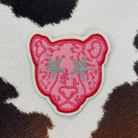 Pink Leopard- 2" wide Embroidery Patch