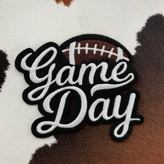 Game Day Football- 4" wide Embroidery Patch