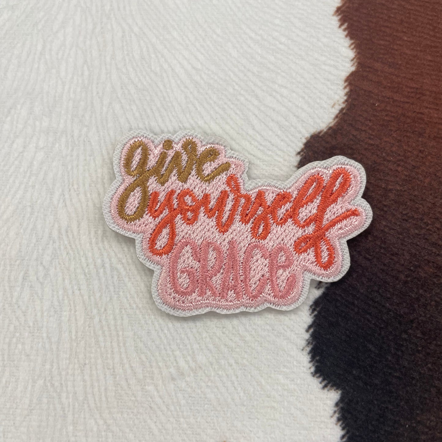 Give Yourself Grace- 2.25" wide Embroidery Patch