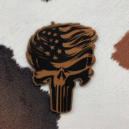 Trump Punisher- 2.2" wide x 2.6" tall Leatherette Patch