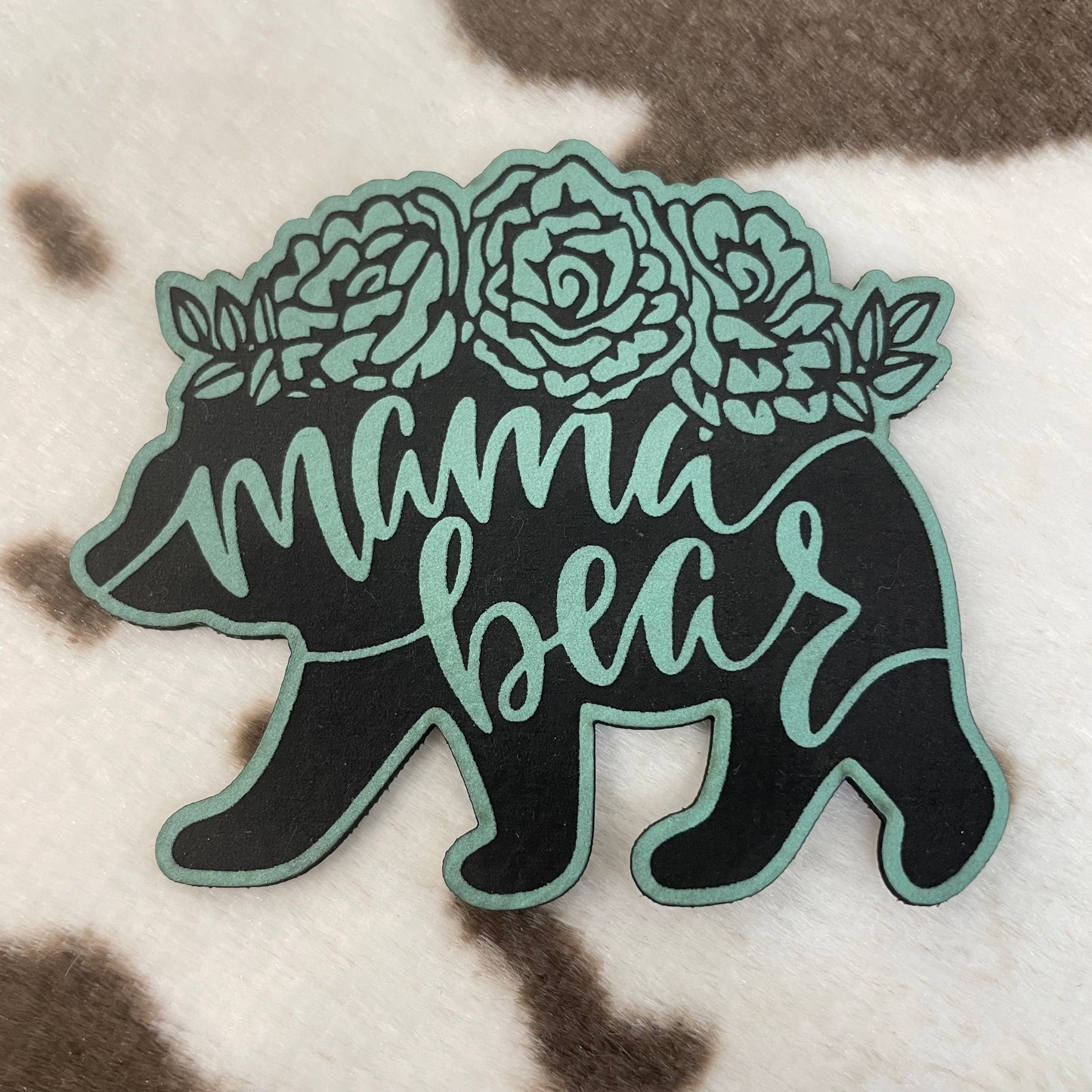 Mama Bear- 2.95" wide x 2.45" tall Leatherette Patch