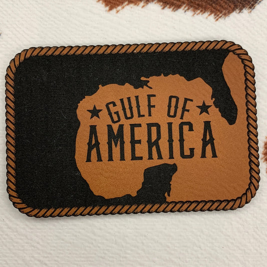 Gulf of America- 3.2" wide x 2.2" tall Leatherette Patch