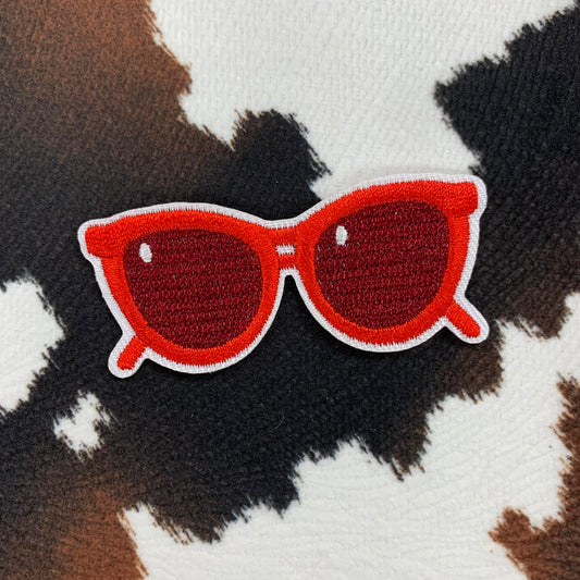 Red Sunglasses- 2.5" wide Embroidery Patch