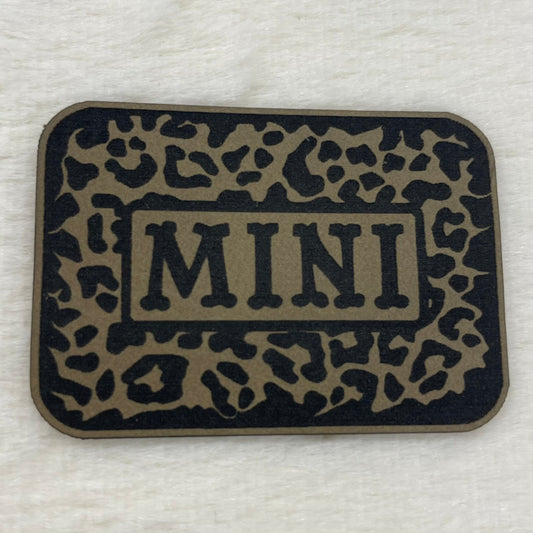 Leopard Mini (youth)- 2" wide x 1.4" tall Leatherette Patch
