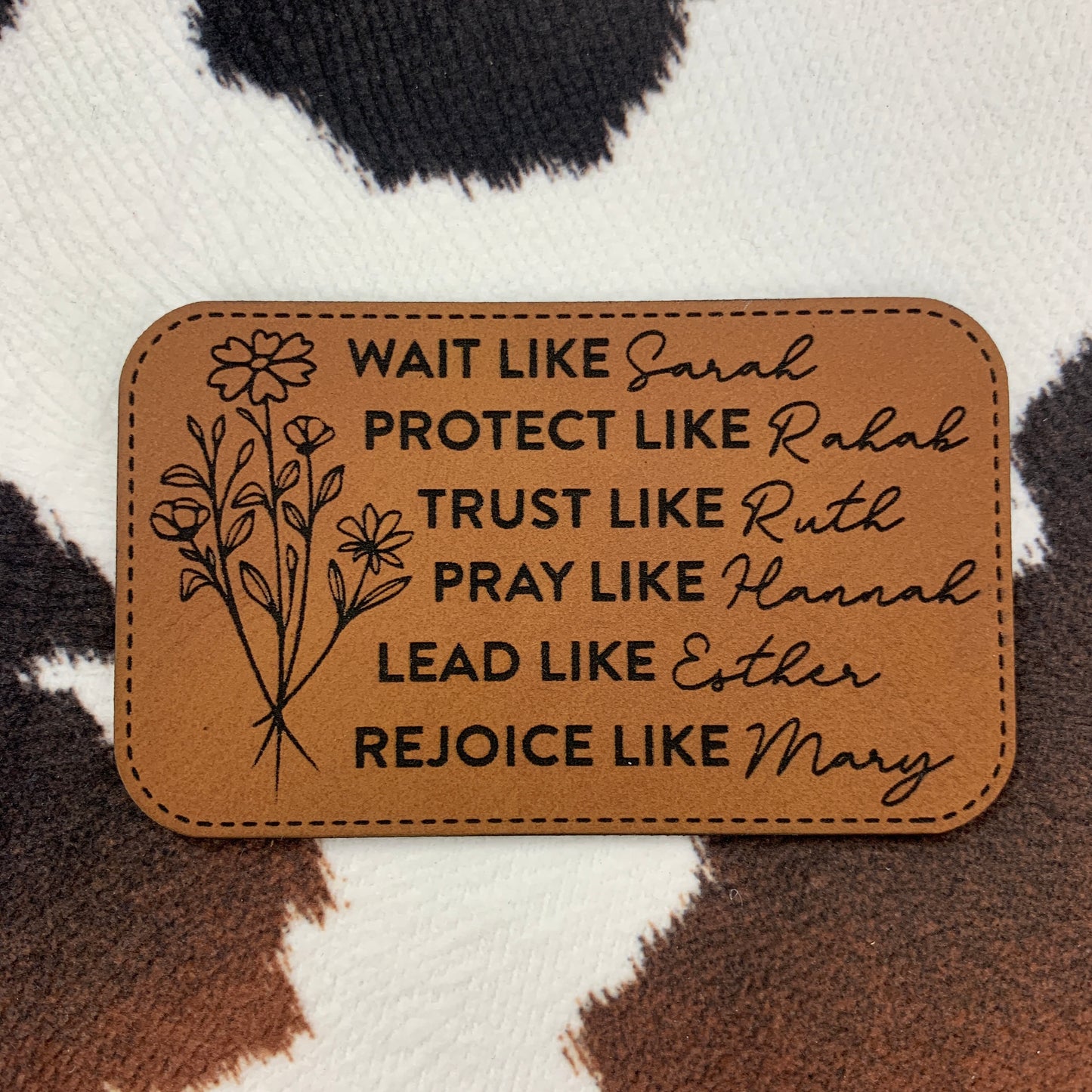 Women of the Bible- 3" wide x 1.75“ tall Leatherette Patch