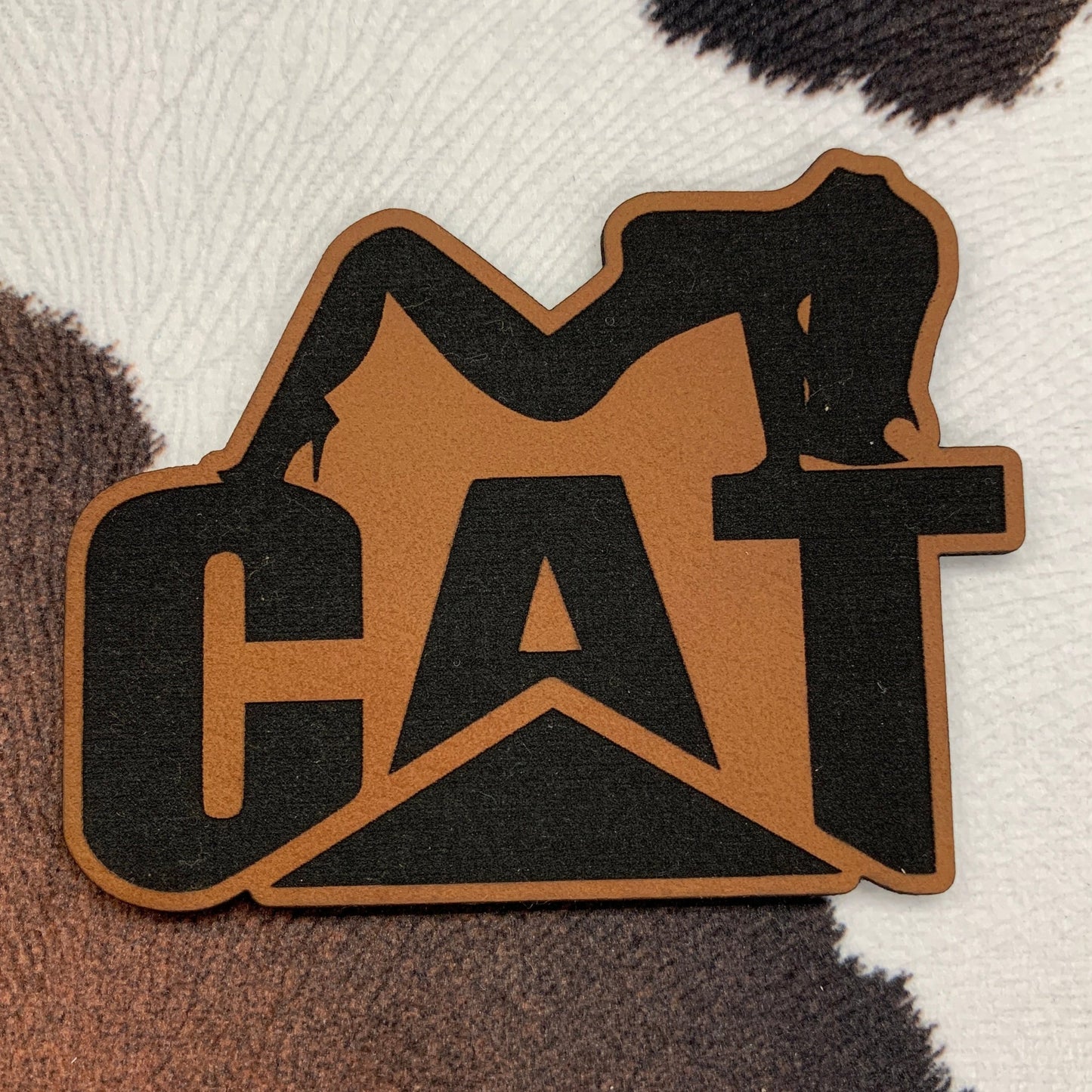 Sexy CAT- 3" wide x 2.25“ tall Leatherette Patch