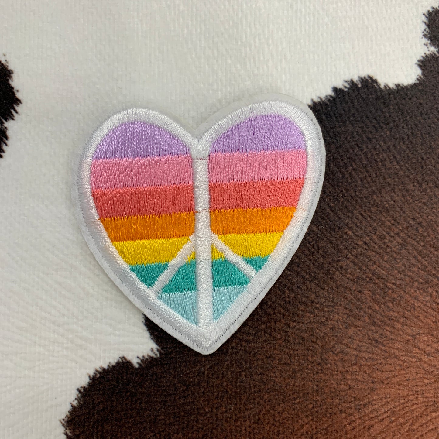 Rainbow Heart- 2.5" wide Embroidery Patch