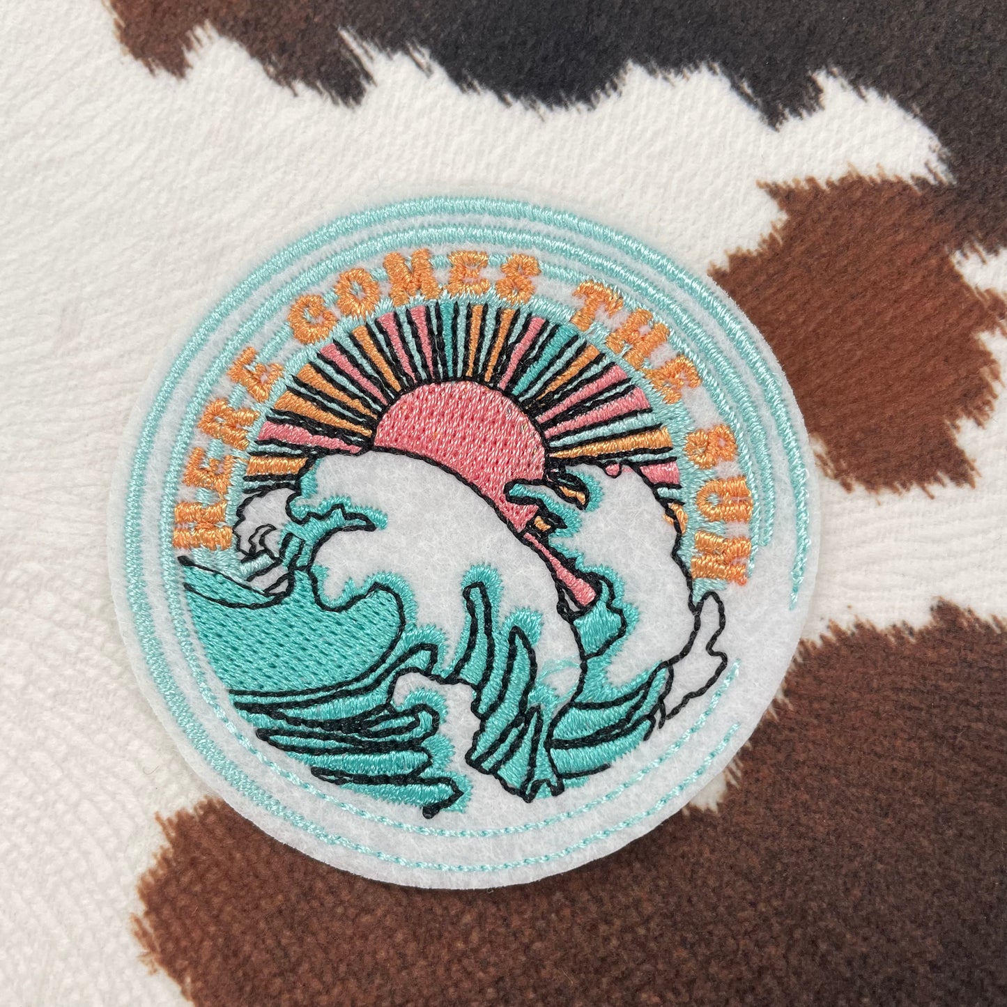 Here Comes the Sun- 2.4" round Embroidery Patch