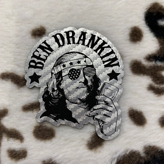 Ben Drankin- 2.5" wide x 2.8" tall Leatherette Patch