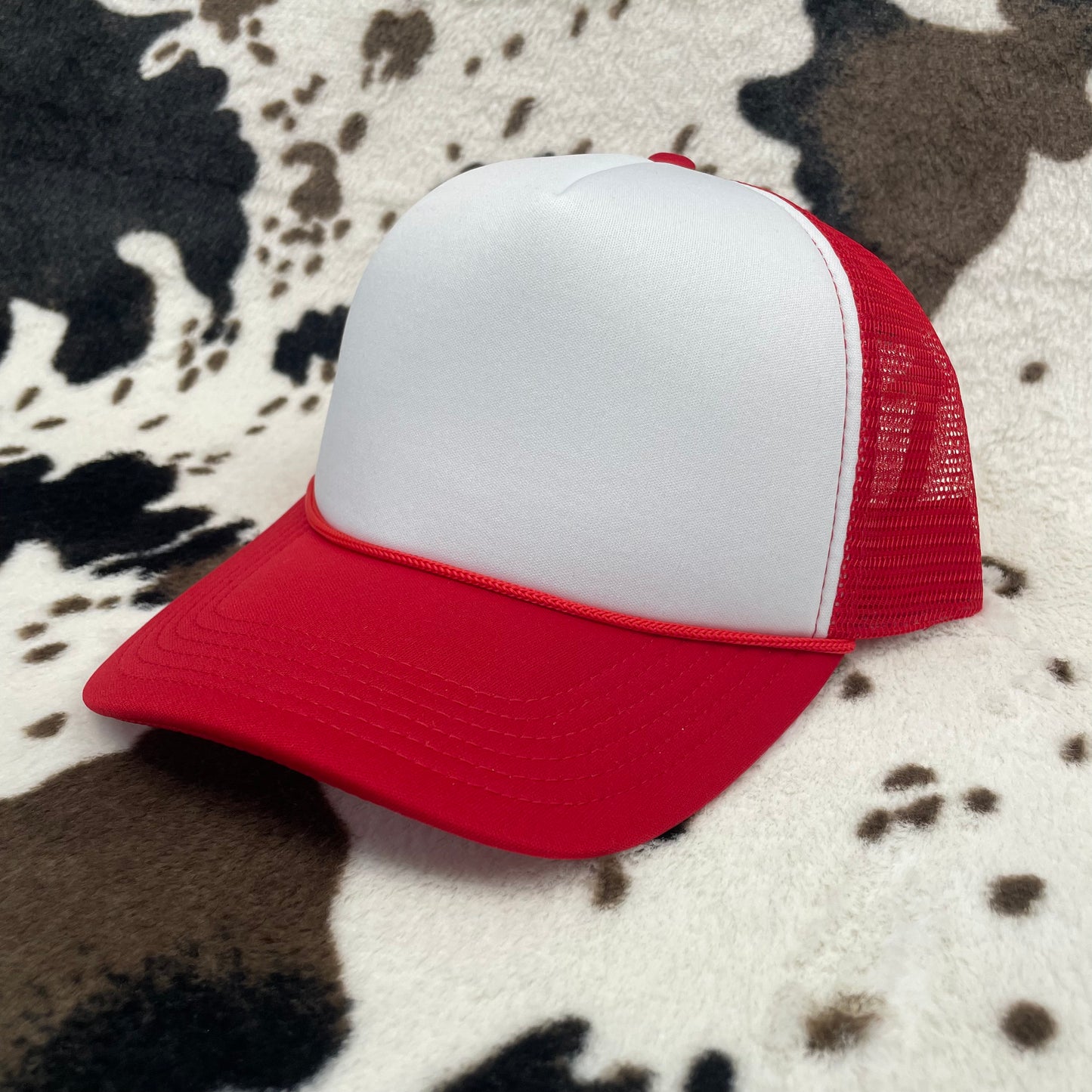 White/Red Foam Trucker Hat