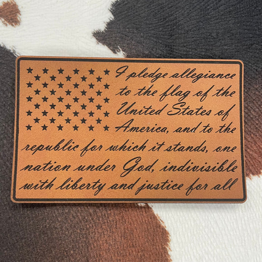 I Pledge Allegiance - 3.5" wide x 2.2" tall Leatherette Patch